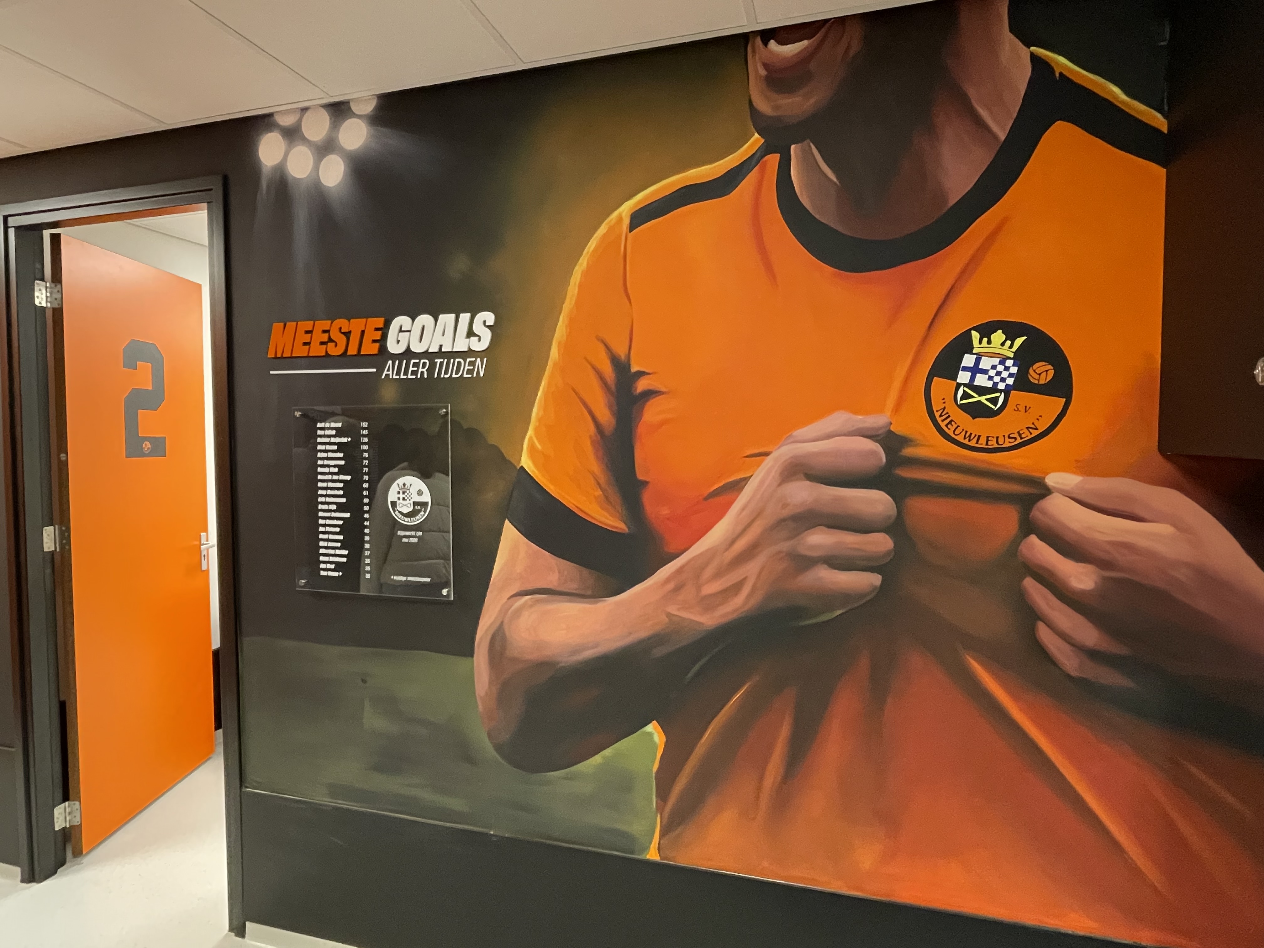 Muurschildering bij SV Nieuwleusen